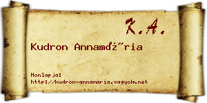 Kudron Annamária névjegykártya