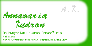 annamaria kudron business card